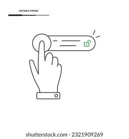 Human Hand And Touch ID Icon Vector Design.