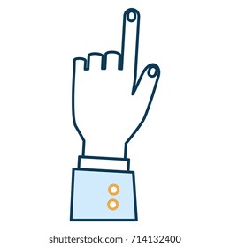 human hand touching icon