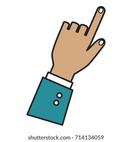 human hand touching icon