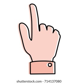 human hand touching icon