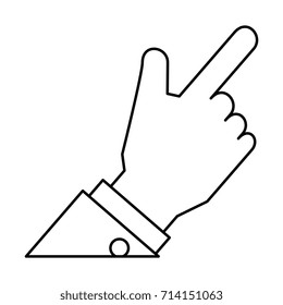 human hand touching icon