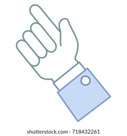 human hand touching icon