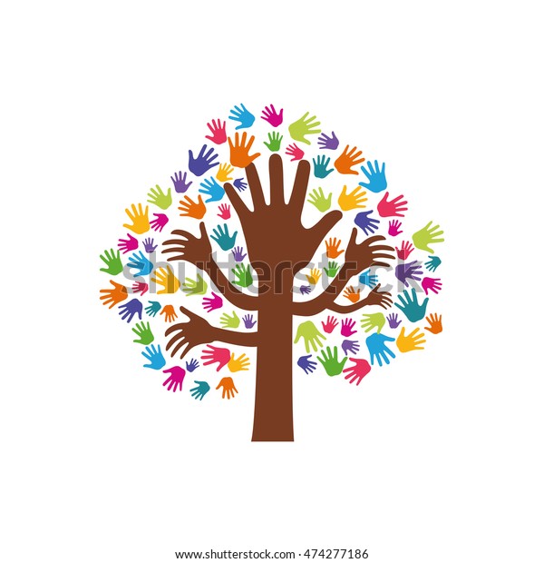 Human Hand Tree Gesture Shape Icon Stock Vector (Royalty Free) 474277186