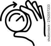 Human hand turning a control dial or knob