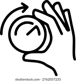Human hand turning a control dial or knob