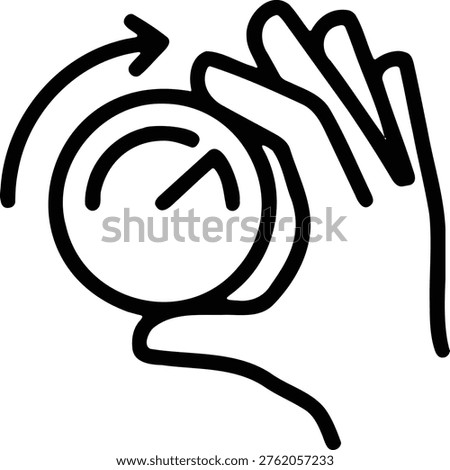 Human hand turning a control dial or knob