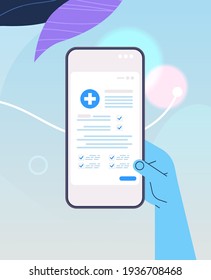 human hand using medical mobile app on smartphone screen online consultation medicine healthcare