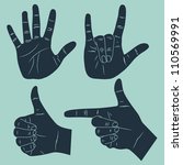 human hand with various gestures