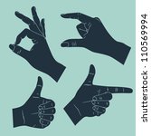 human hand with various gestures