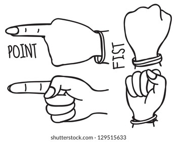 human hand with various gestures
