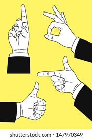 human hand with various gestures