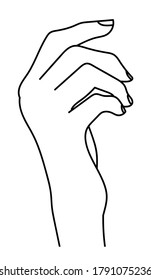 Icono de vector de mano humana. Ilustración monocroma. Arte de línea
