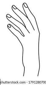 Human hand vector icon. Monochrome illustration. Line art