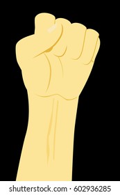 Human hand Up Vector Illustration, at Black Background 