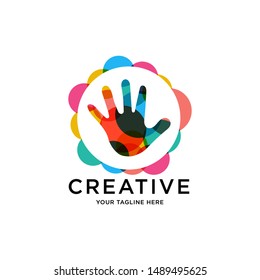 Human hand - vector logo template concept illustration. Creative sign. Design element.