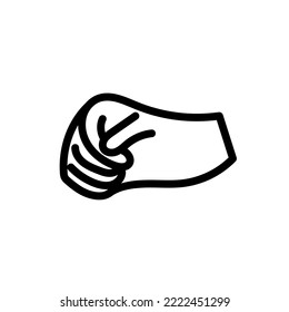 Menschliche Hand Vektorgrafik Symbol Illustration einzeln weiß. Thumb menschliche Hand Silhouette Signatur Konzept Arm Gruppe. Zeichnen männlicher Cartoon Körperteil Symbol Anatomie Gesten der Kunst des Gesundheitswesens