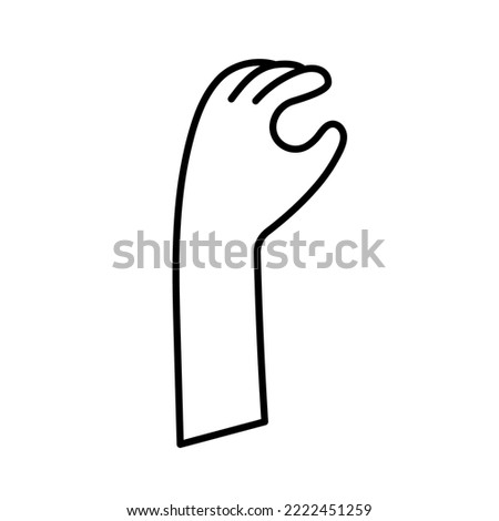 Human hand vector person icon illustration isolated white. Thumb human hand silhouette signature concept arm group. Drawing male cartoon body part icon anatomy gesturing healthcare art