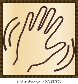Human hand waving hello. Hand hello signHuman hand waving hello. Hand hello sign