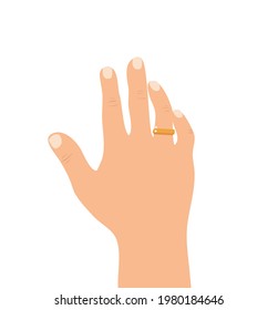 caricatura de anillos con la mano humana 
