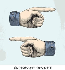 Human handpoint,sketch style vintage 