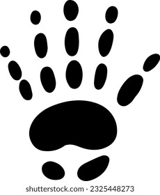 Human handprint doodle linear cartoon coloring book