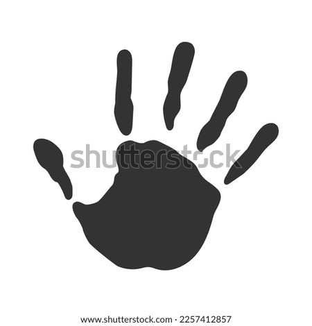 Human handprint graphic icon. Palm print sign isolated on white background. Vector illustration