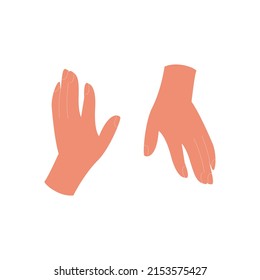 Human hands brush isolated on white background. Universal template for design. Vector illustration, flat