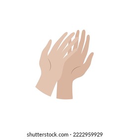  Human hands card, print or poster. Cute and friendly illustration. Clean and minimalist  Vector icon for logo or brand. Flat style design.
