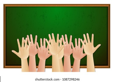 Human Hands with Chalk Board illustration