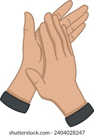 Human Hands Clap. Hand Gesture. Applause, Encouragement, Support, Appreciation. Vector illustration