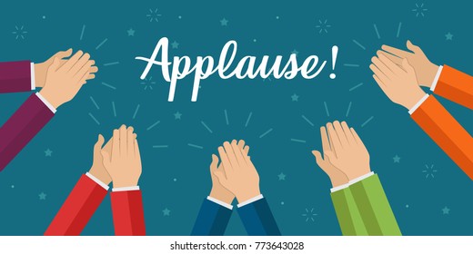 Human hands clapping. Applaud hands