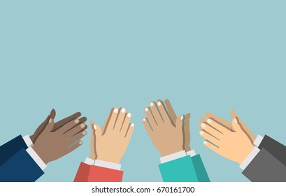Human hands clapping. applaud hands. illustration in flat style.