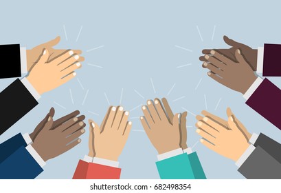 Human hands clapping. applaud hands. illustration in flat style.