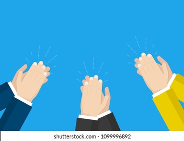 Human hands clapping. Applaud hands. Vector illustration