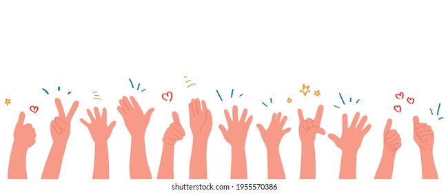 Human hands clapping. applaud hands. vector illustration in flat style.