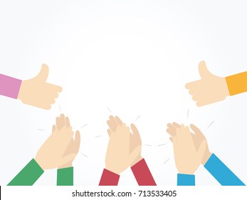 Human hands clapping. applaud hands. Vector illustration.