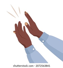 Human hands clapping. applaud hands. Women clap. Greetings thanks support