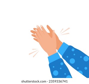 Human hands clapping. Applauding hands. Expression of approval, admiration, support, gratitude, recognition. Vector illustration in flat style