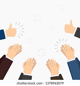 Human hands clapping. applauding hands. vector illustration in flat style.