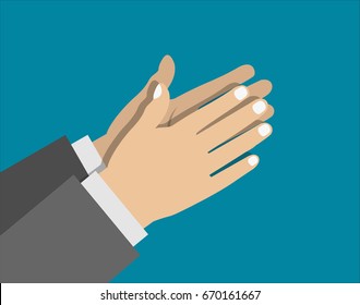 Human hands clapping. applauding hands. vector illustration in flat style.