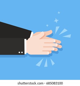 Human hands clapping. Applause clap. Vector illustration