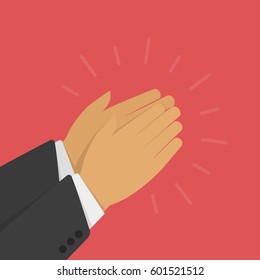 Human hands clapping. Applause vector illustration in flat style. EPS 10. 