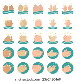 Human hands clapping. Crowd people clap to congratulate successful job. Thumb hand. Business team cheering and applause vector concept. Illustration of celebration support, friendship appreciation