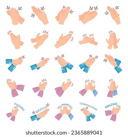 Human hands clapping. Crowd people clap to congratulate successful job. Thumb hand. Business team cheering and applause vector concept. Illustration of celebration support, friendship appreciation