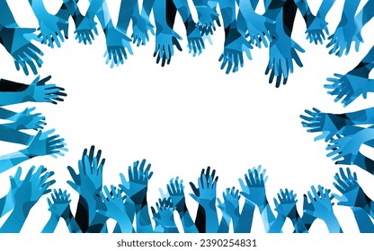  Human hands clapping giving ovation, greetings and support