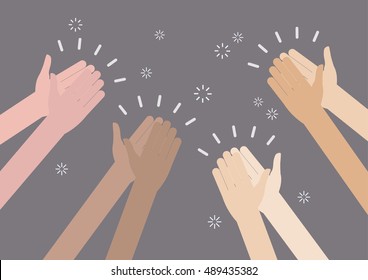 Human Hands Clapping Ovation. Vector Illustration