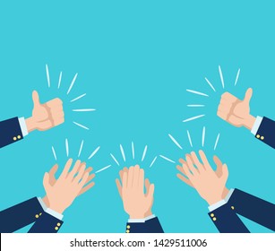 Hands Clapping Thumbs Applause Gestures Congratulation Stock Vector ...