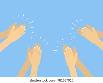 Human hands clapping. Vector illustration in flat style