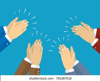 Human hands clapping. Vector illustration in flat style