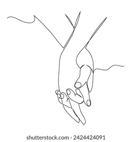 Human hands, continuous line drawing 